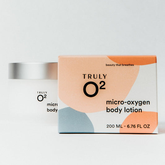 Truly O2 Micro-Oxygen Body Lotion Box and Jar